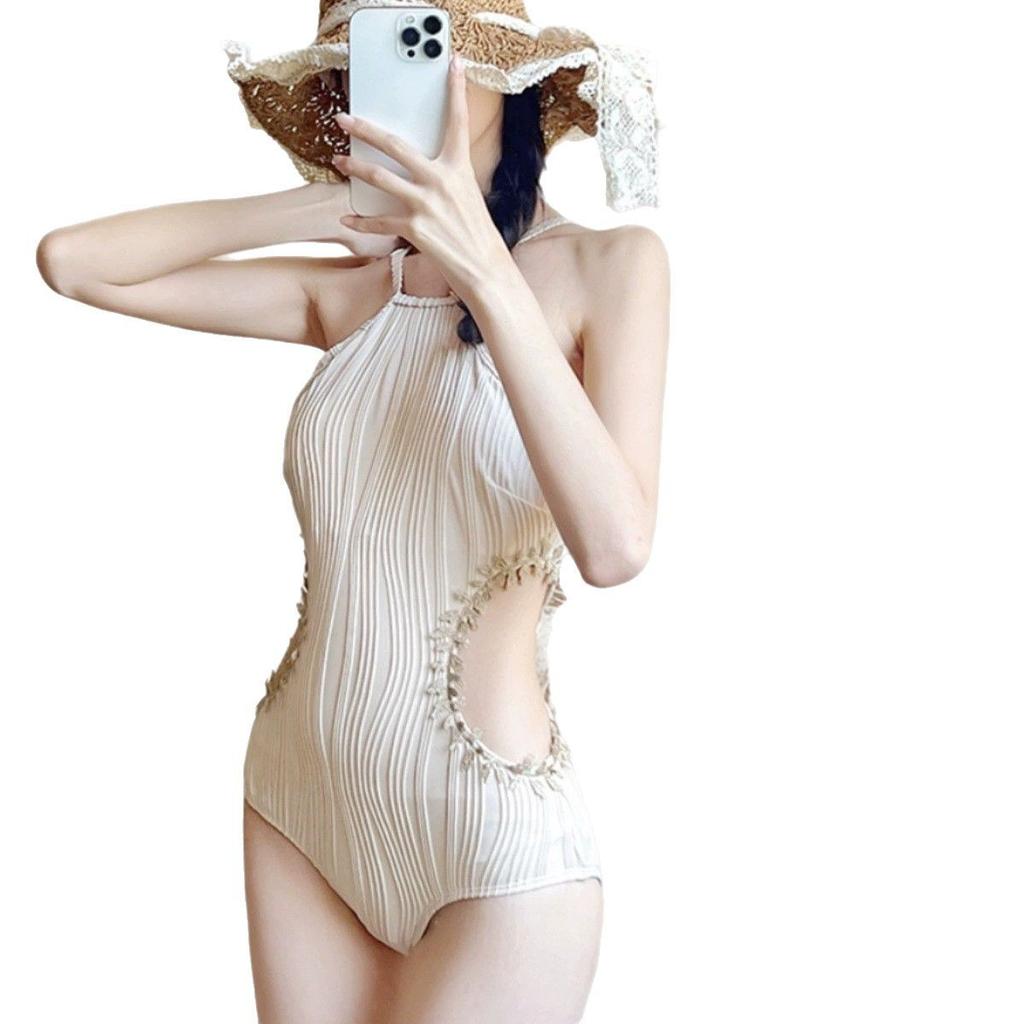 1011 new French swimsuit women's summer one-piece high-end feeling digging waist sexy and thin backless hot spring vacation swimsuit
