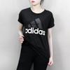 Adidas Ess Lin Lo Tee Удобная дышащая футболка с круглым вырезом и коротким рукавом для женщин, черные топы S97222