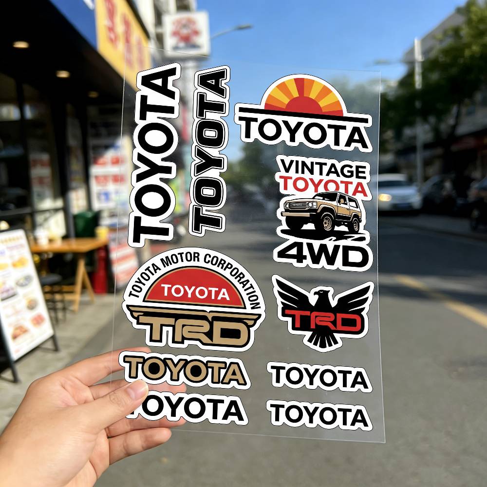 FOR TOYOTA TRO GR Universal Waterproof Reflective Decorative Decals Scratch Hide For Car Motorcycle Helmet Water Cup Fridge