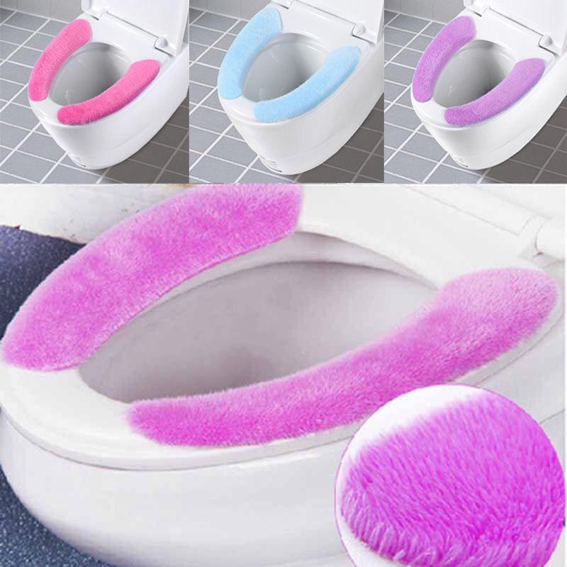 Washroom Washable Sticky Toilet Mat Seat Cover Pad Household Soft Plus Cashmere Toilet Seat Cover