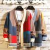 Sweater Vintage Cardigan Oversized Sweaters Plaid Knitted Pullover Hip Hop Streetwear Men's Wear V-neck Coats