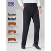 ROMON Мужские утолщенные вельветовые повседневные брюки на кулиске