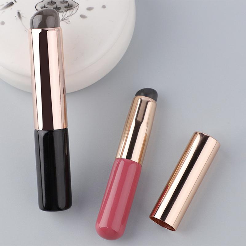 Силиконовая скошенная кисть для консилера Как кончики пальцев Q Мягкая Новая Портативная Круглая головка Силиконовая кисть для макияжа Кисть для губ Кисть для помады