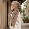 Premium Diamond Cotton Elastic Headband Cap For Woman Muslim Hijab Hat Lady Fashion Instant Scarf Islamic Turban 75*25cm