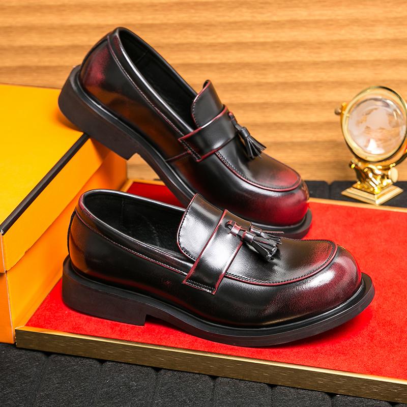 Модная мужская обувь для вечеринок, стиль колледжа, мужские модные лоферы слипоны, ретро, с круглым носком, деловая обувь, классические банкетные туфли для формальной одежды