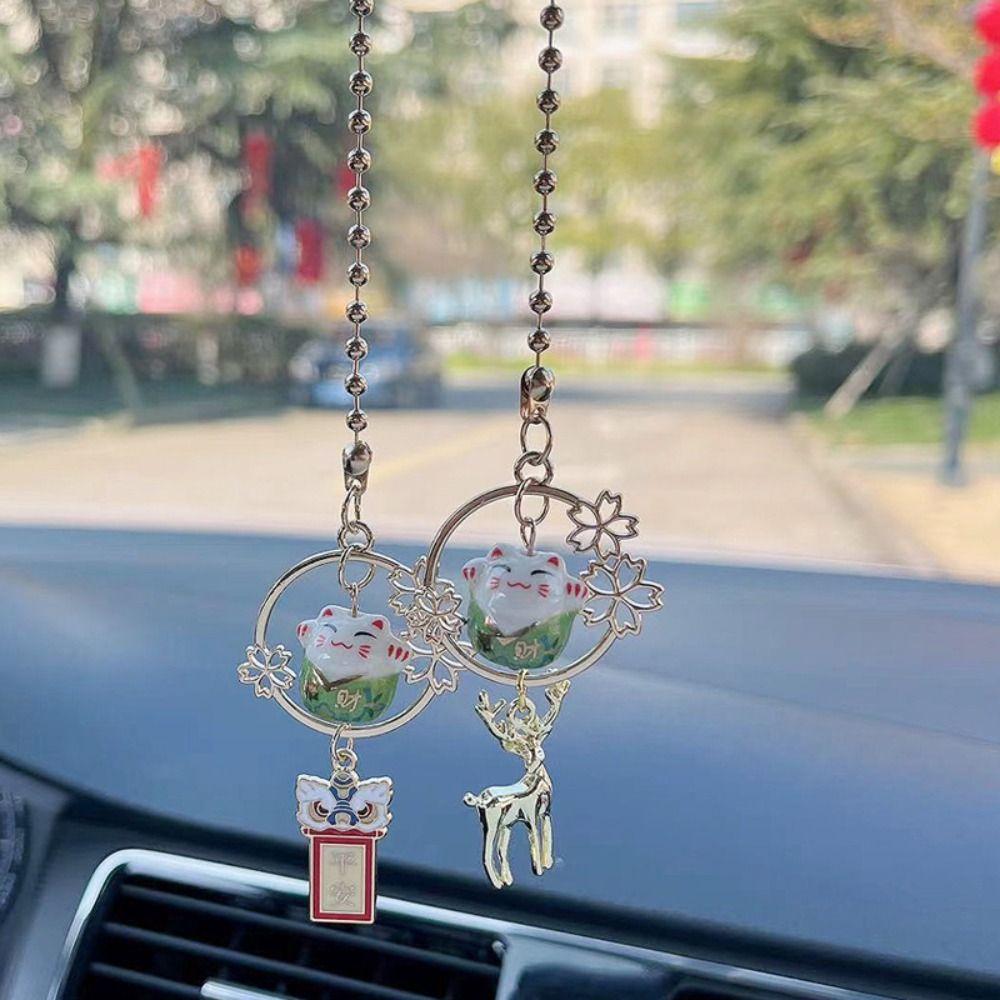 Ornament Lucky Cat Pendants Auto Rearview Mirror Pendant Car Hanging Pendants Room Decoration