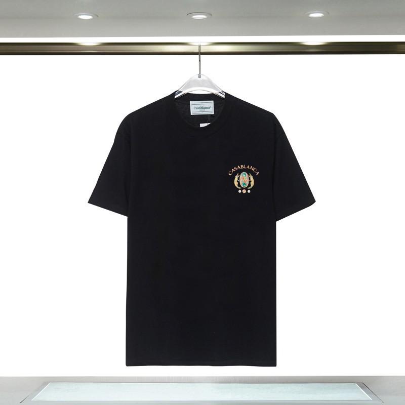 280g Double Yarn Cotton T-Shirt Couples Casablanca Castle Print Short Sleeve Round Neck Loose Fit