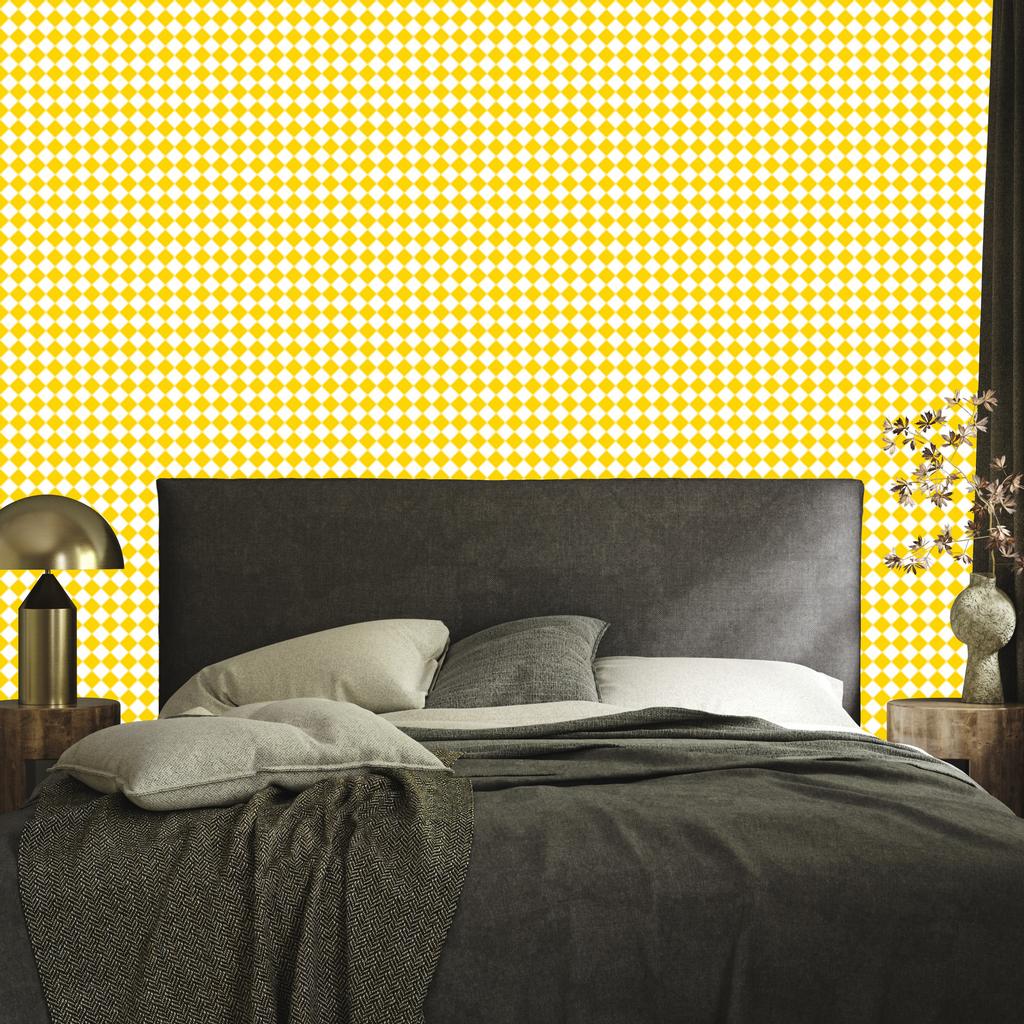 Geometric rhombus wallpaper cream and yellow for living room and bedroom 50x1000