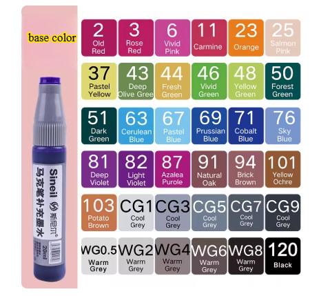 60 Color Marker Pen Refill Liquid Special Ink Art Supplies Students Painting Creation Drawing Book Graffiti Watercolor Paint