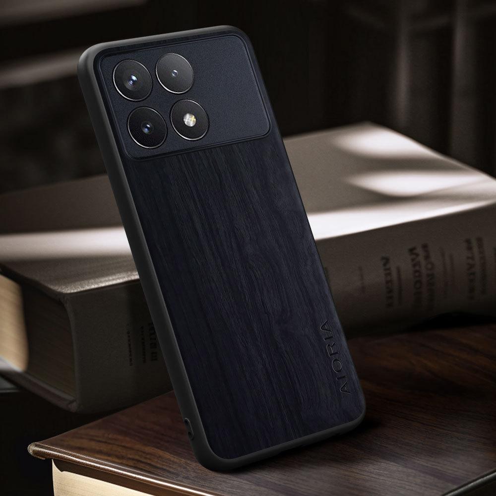 Case for Poco X6 Pro F6 Pro funda bamboo wood pattern Four-corner Explosion-proof back cover Poco M6 Pro