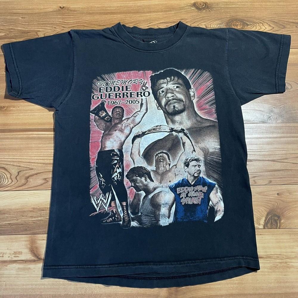 Винтажная Редкая Черная Футболка Эдди Герреро Хлопок Все размеры Подарок Для Фаната HRO27 Унисекс Футболка