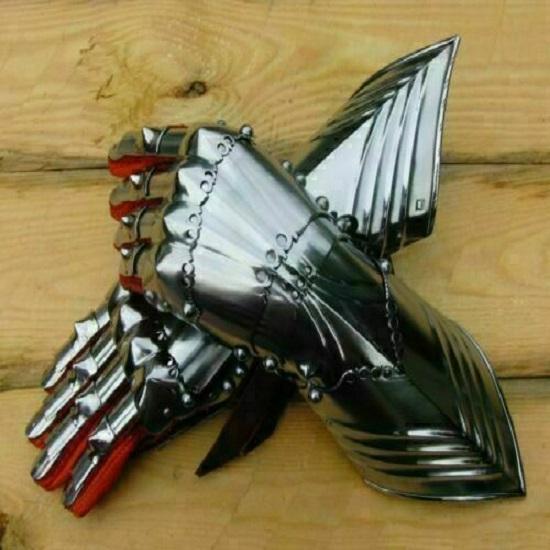 Armor Medieval Steel Gauntlets Late Gothic Knight Finger Gloves SCA LARP Gift