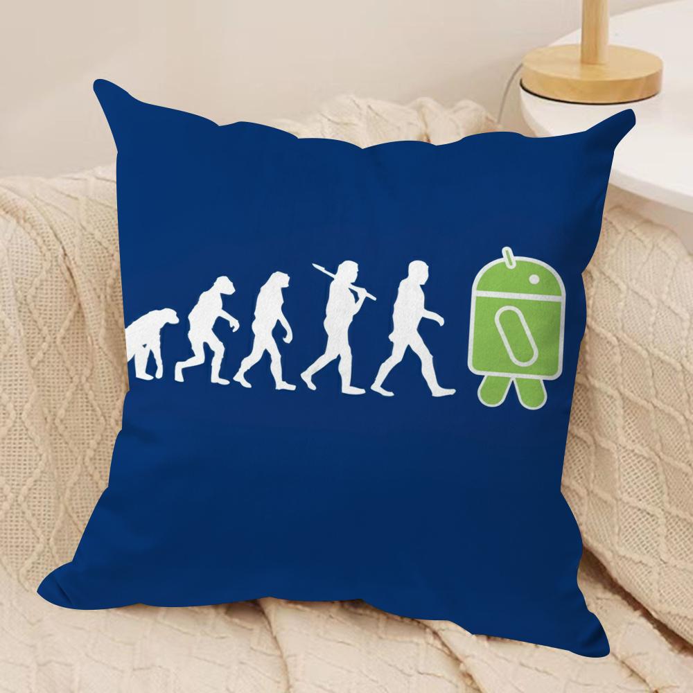 Cool AAndroid Cushion Cover Short plush Doublesided Print Square Throw Pillow Covers Sofa Home Cushion Decor