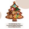 Рождественская елка блюдо для закусок Доска для сыра и мясных деликатесов Деревянный поднос с отделениями Поднос для сервировки Сыр конфеты закуски Фрукты Десертный поднос