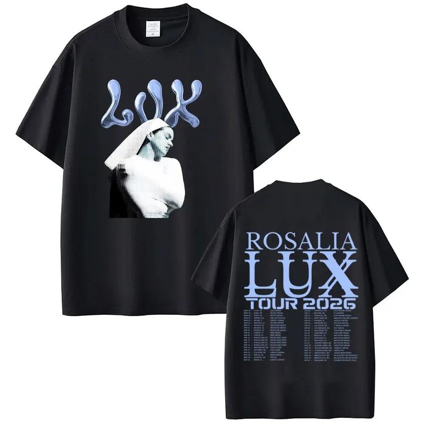 Rosalia Lux Tour 2026 Printed Tees Unisex Unisex Fashion Shortsleeved Loose Harajuku Oversized Aesthetics Unisex And Unisex Tshirt