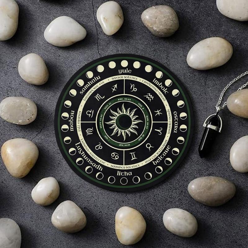 Metaphysical Message Board Mat Witchcraft Fortune Telling Altar Board Divinations Pendulum Board Round Dowsing Board