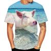 3D Printed Animal Pig Graphic T Shirts For Men Funny Piggy Round Neck Short Sleeve Tee Tops Loose Oversized Men T Shirt