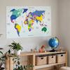 Декоративный постер «Карта мира» Холст с распылением Настенный декор Школьные принадлежности Гостиная Украшение для дома
