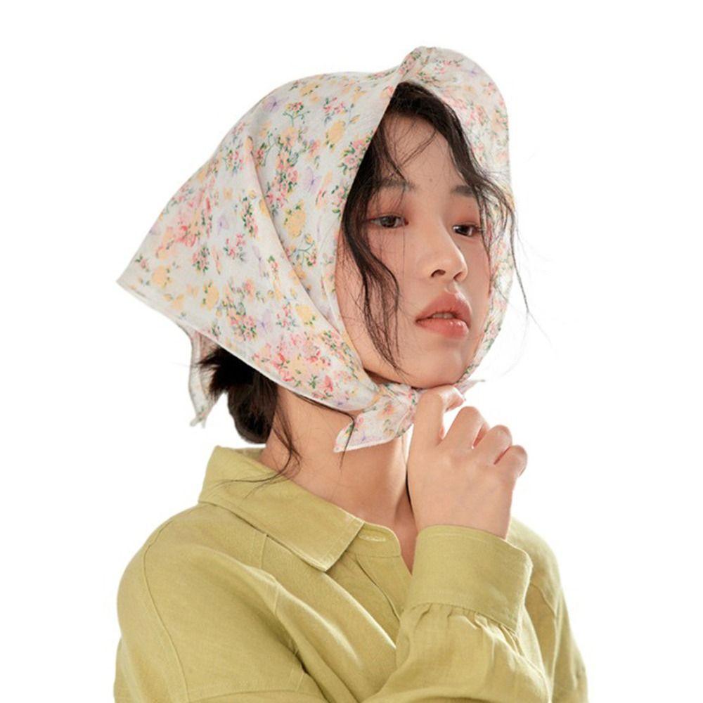Bandanas Scarf Accessories Hair Band Square Scarf Flower Silk Scarf Female Printed Scarf