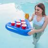 Inflatable PVC Triangle Beer and Cup Holder, Six-Hole Water Coaster for Parties
