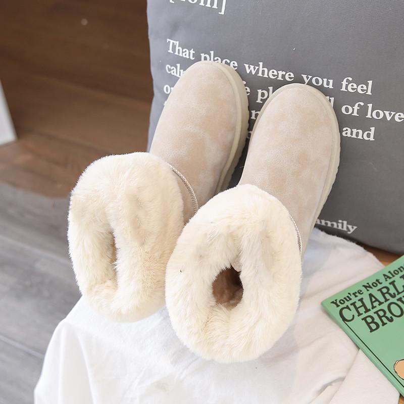 Flat Snow Boots 2025 New Winter Wear Warm Outside, Qiansong Yijia Thick Wool Cotton Shoes Warm Feet, Office Feet Warm