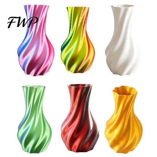 High-grade Texture Vase 3D Printed Decorative Spiral Flower Modern Twisted for Living Dried Room, Shelf, Wedding & Dining Table Centerpiece, Farmhouse