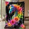 Oceanic Horse Majesty Theme blanket Lightweight Warm Flannel Blanket Decorative Throw Blanket for Home Decoration
