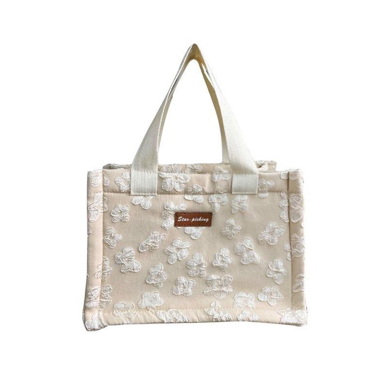 Стильная термосумка для пикника с кружевным дизайном, удобная ручка для переноски, для перекусов