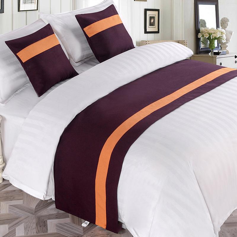 Nordic Style Simple Bed Flag Bed Runner With 2Pcs Pillowcase Home Hotel Wedding Decor Bed Spread Bedroom Decor Bed Tail Flag