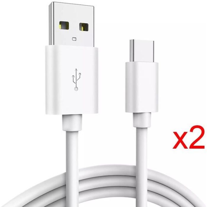 Câbles USB Type-C - E.F.CONNECTION - Lot de 2 - 1 Mètre - Compatible Xiaomi 15 14 13 12, Mi 11, Redmi Note 14 13 12
