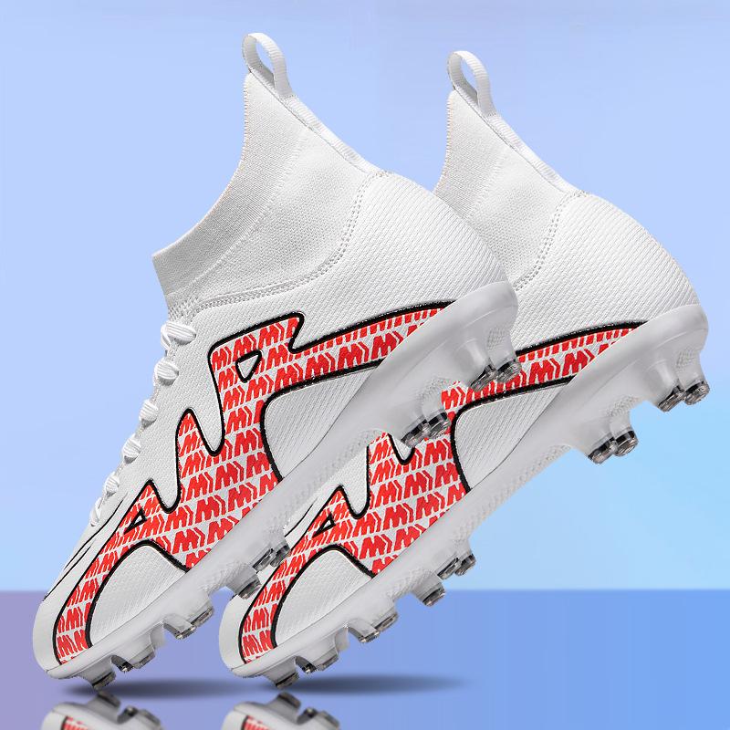 New Football Shoes Men's High-top Adult AG Spikes Artificial Grass Game Training Shoes C Romesi Sneakers Broken Nails
