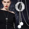 High-End Women's Geometric Circle Sweater Chain – European & American Style