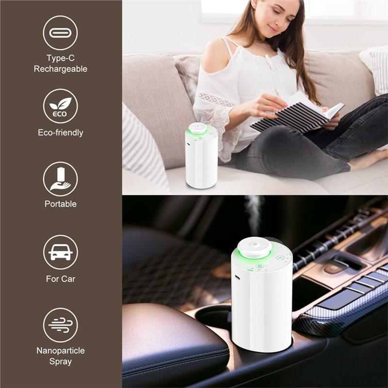 A60z безводный диффузор эфирных масел, светодиодная подсветка 7 цветов, мини-машина для ароматизации воздуха, диффузор с ароматерапевтическим туманом для дома Whitemay