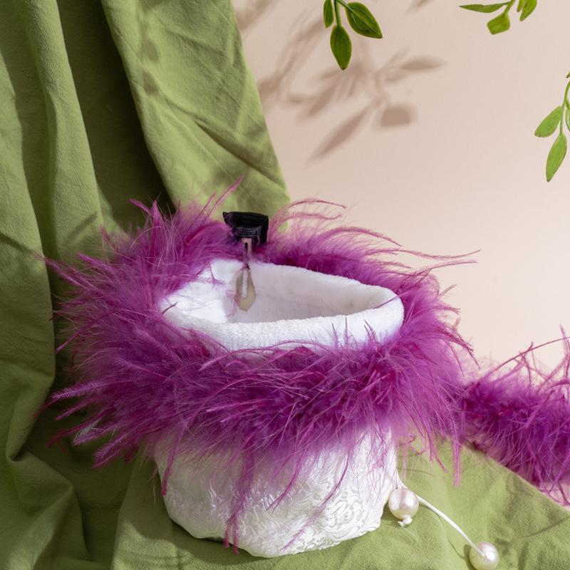 Colored Feather Strips 8-10 Ostrich Hair Top Strips Dance Clothes Hairpin Diy Decorative Materials Clothing Transformation Accessories
