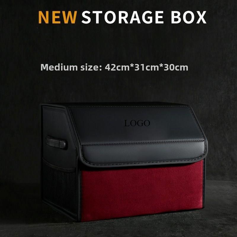 Car Large Capacity Storage Box Trunk Multifunctional Folding Leather Material Storage Box Suitable for Polestar 1 2 3 4