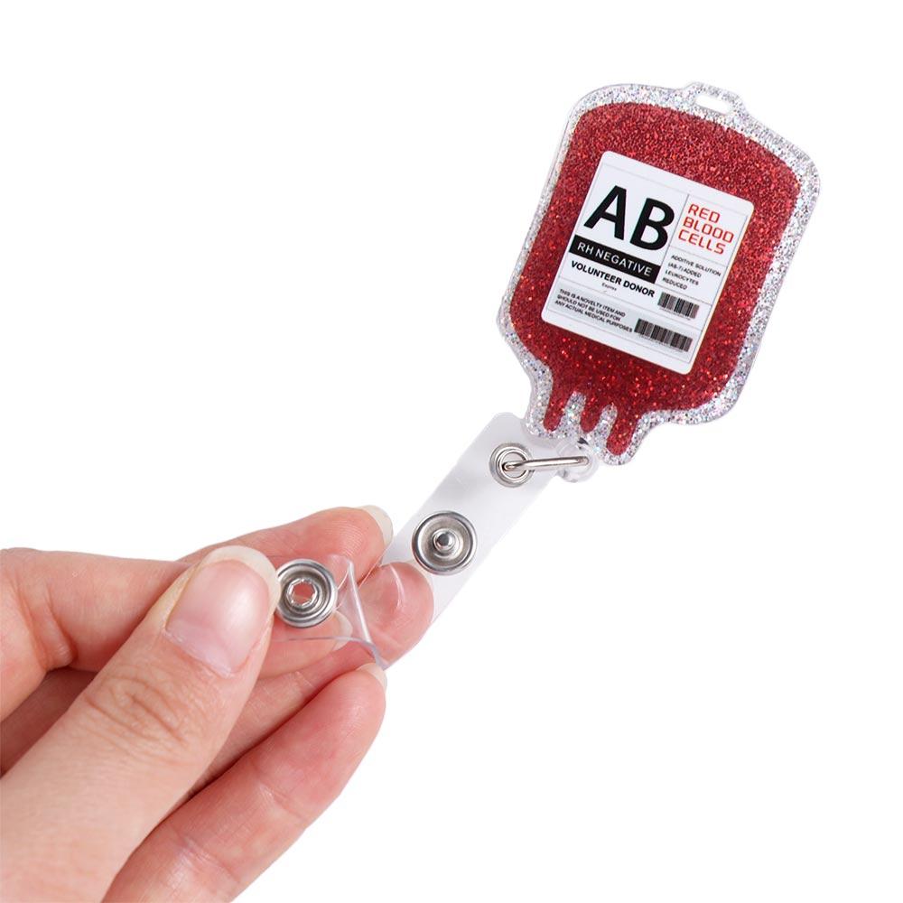 ABS Выдвижной бейдж-катушка Легко вытягиваемая пряжка Противопотерянный Форма капли крови Зажимы Держатель ID медсестры Брелок для ключей