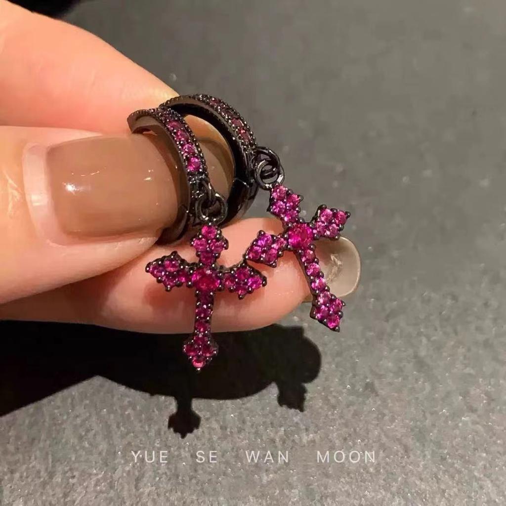 Серьги в стиле кросс-панк - Серьги-кольца с крестами - Подходят для повседневной носки