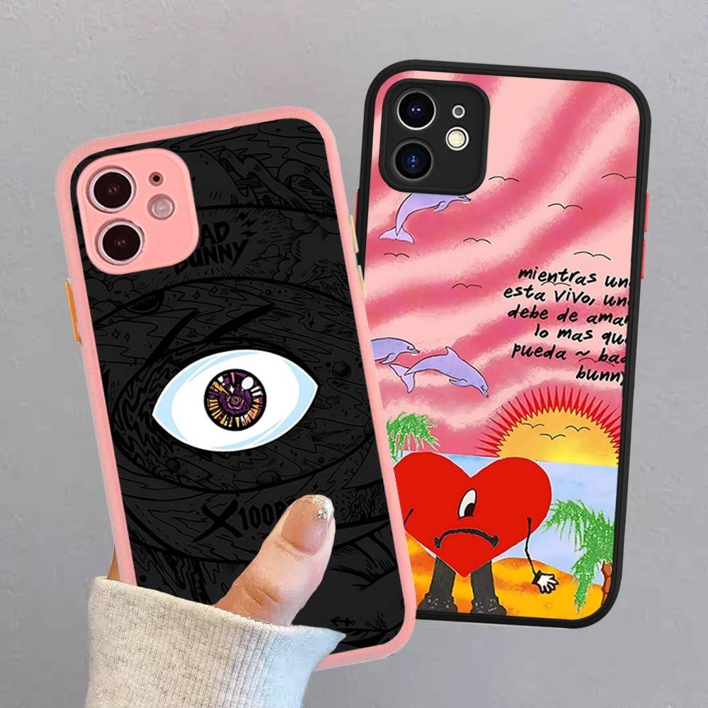 Чехол для телефона B-Bad Bunny Art для IPhone 16e 16 15 14 13 12 11 Pro Max X XS Max Plus Матовый Прозрачный