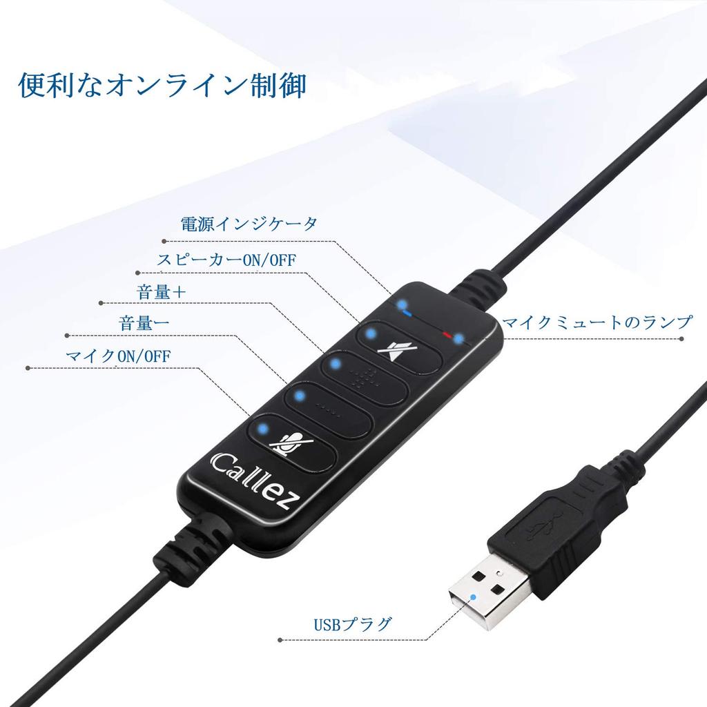 Headset USB with Noise Canceling Mic and Audio Control Headphones for PC Suitable for Web Remote Call Telecommuting Clear Conversation Ultra Light