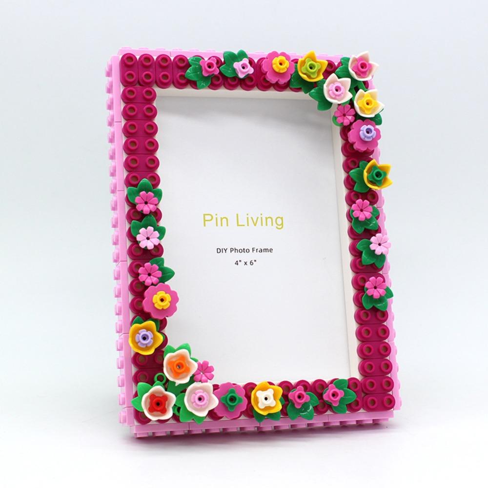 Color Block DIY Photo Frames Handmade Wall Photo Holder Flower Picture Frame  Family Activity Gift