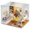 DIY Dollhouse Kit Assembly Wooden Miniature Study Room with Furniture for Kids Friends