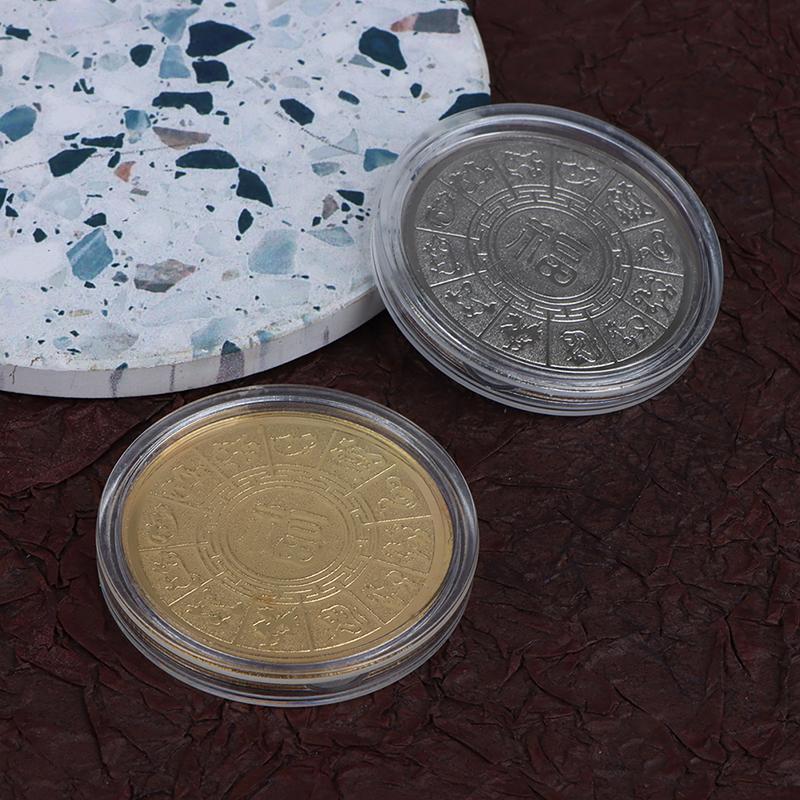 1 шт. памятные монеты 2024 года «Год Дракона» с нарисованным значком зодиака AVE