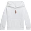 Polo Hoodie With Brand Logo Embroidery Kids Hoodies White 313844838-019