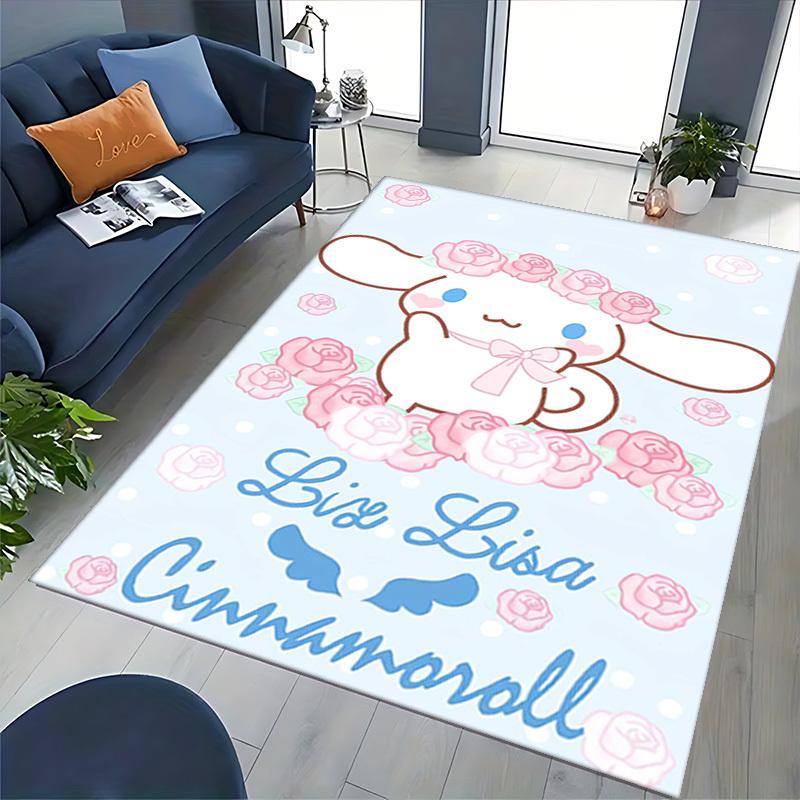 Anime Cartoon Design Cinnamoroll Chair Mat Non-Slip Carpet for Office Home Decoration Living Room Bedroom Game Room Dormitory.E002