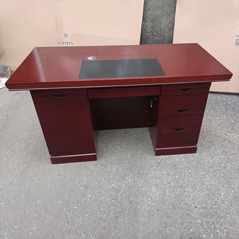 Jinyun 1.4M Classic Office Desk with Key Lock Storage