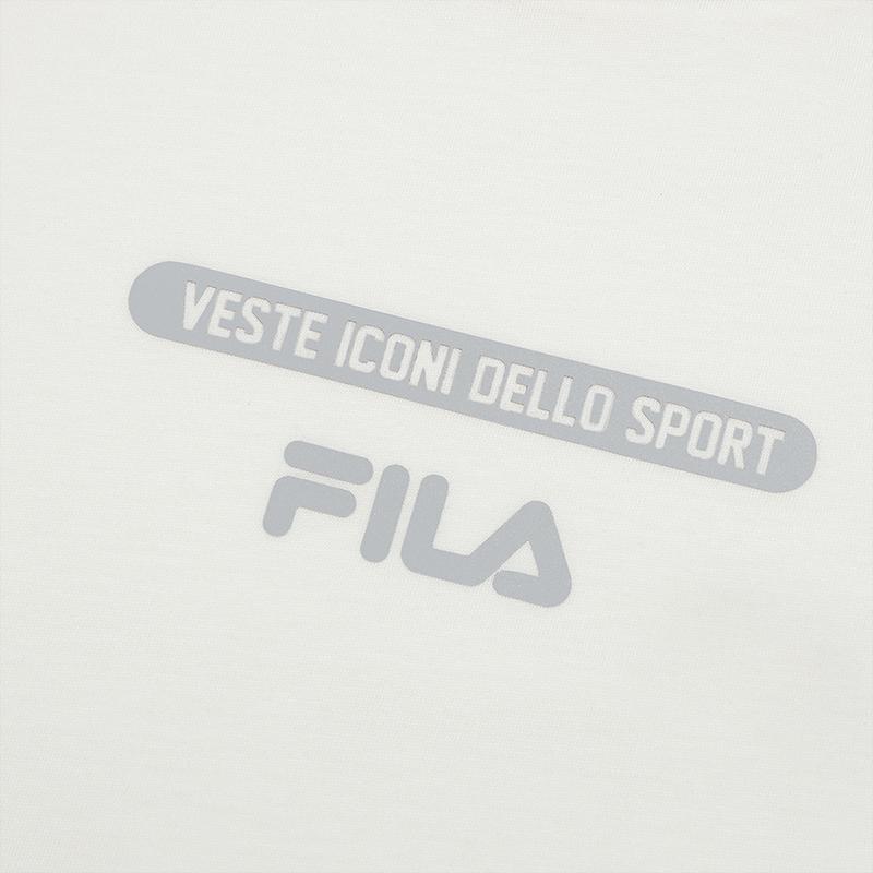 Fila Versatile Casual Knitted Breathable Short Sleeve T-Shirt Men Tops Cloud-Mushroom-White F11M519104FWT