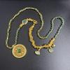 Jade Stone Large Compass Necklace - Vintage Luxurious Pendant