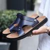 Модные быстросохнущие пляжные сандалии для мужчин, модные дизайнерские кожаные мужские сандалии с пряжкой и ремешком на щиколотку, летняя мужская обувь Wading Aqua Flat