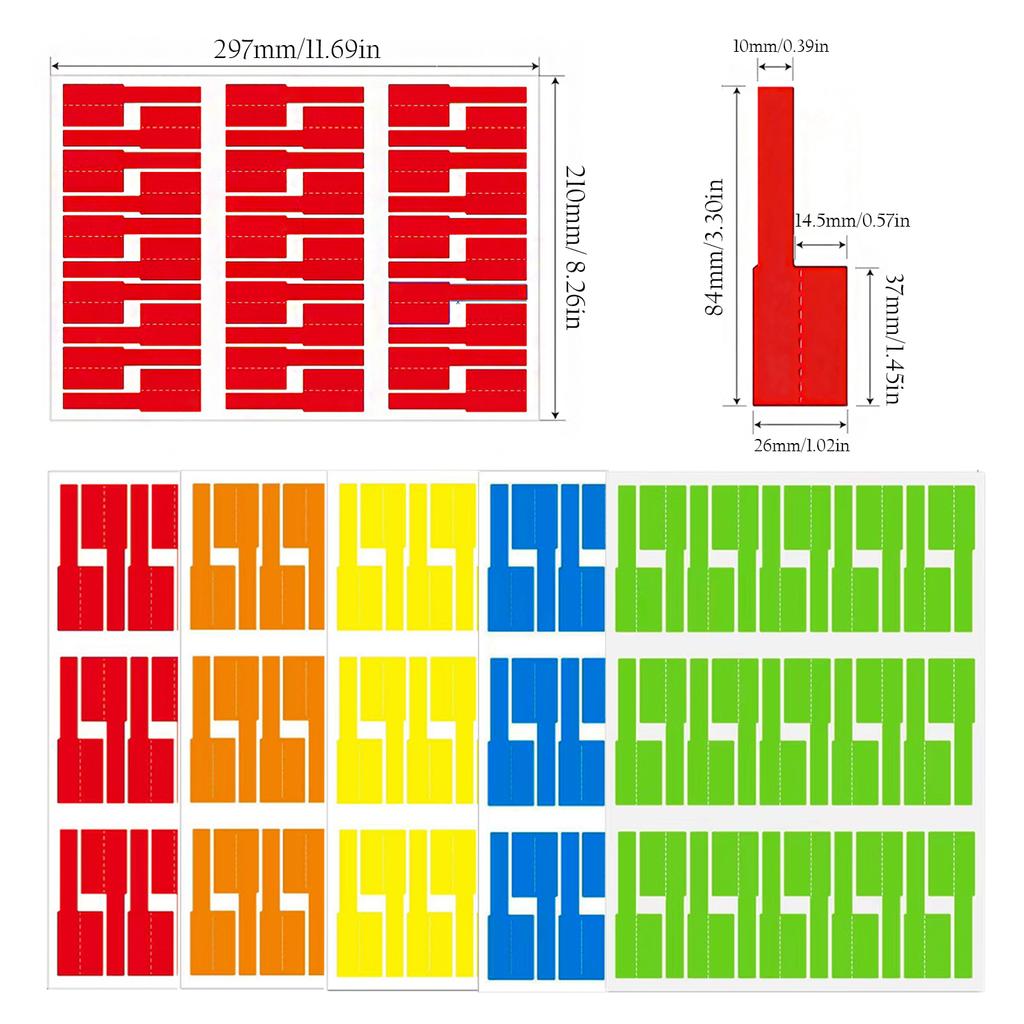 150/240/360 Pcs Cable Labels Tags for Cable Management Colorful Waterproof Cord Labels Tags for Wire Labels Self Adhesive Tear Resistant