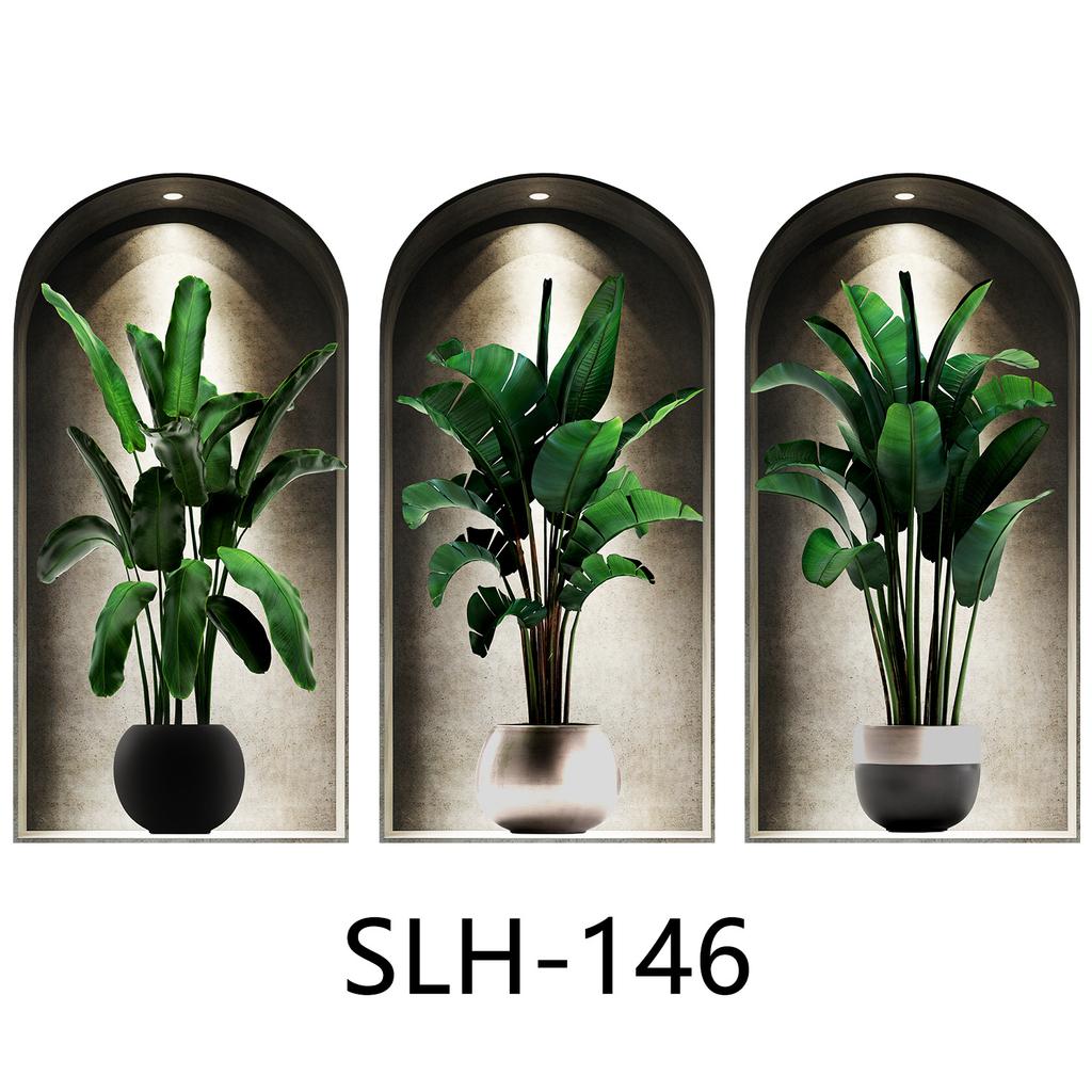 Набор из 3 шт. Наклейки на стену с растениями и цветами Сделай сам Наклейки из стекла в виде короны для декора гостиной, спальни, свадьбы Самоклеящиеся наклейки на холодильник